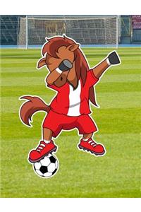 Dabbing Horse Soccer Player Notebook