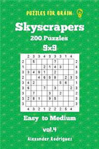 Puzzles for Brain Skyscrapers - 200 Easy to Medium 9x9 vol. 4
