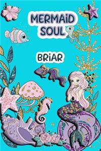 Mermaid Soul Briar: Wide Ruled Composition Book Diary Lined Journal