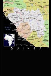 Modern Day Color Map of Guinea on the West Coast of Africa Journal
