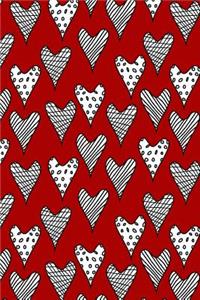 Bullet Journal Notebook Abstract Hearts Pattern 1