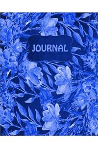 Chalkboard Watercolor Flowers Bullet Dot Grid Journal (Royal Blue)