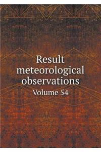 Result Meteorological Observations Volume 54