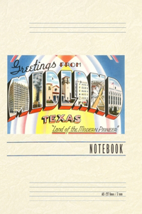 Vintage Lined Notebook Greetings from Midland, Texas