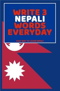 Write 3 Nepali Words Everyday
