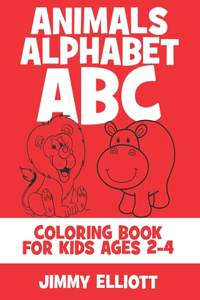 Animals Alphabet ABC Coloring Book For Kids Ages 2-4