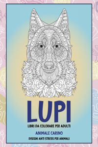 Libri da colorare per adulti - Disegni Anti stress per animali - Animale carino - Lupi
