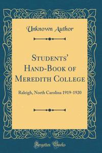 Students' Hand-Book of Meredith College