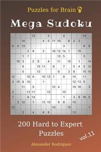 Puzzles for Brain - Mega Sudoku 200 Hard to Expert Puzzles vol.11