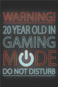 20 Year Old In Gaming Mode
