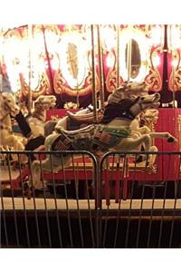 School Composition Book Bright Lights Carousel Merry Go Round Hobby Horses