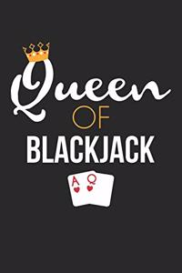 Blackjack Notebook - Queen of Blackjack Card Game Blackjack Player Gift - Blackjack Journal