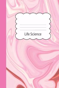 Life Science: Cute Large Blank Primary Draw & Write Storybook Paper for Girls - Pink Marble Paperback Cover Cover - Story Book Writing Practice - Use imagination,