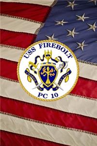 US Navy Patrol Boat USS Firebolt (PC 10) Crest Badge Journal
