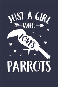 Parrot Journal - Just A Girl Who Loves Parrots Notebook - Gift for Parrot Lovers