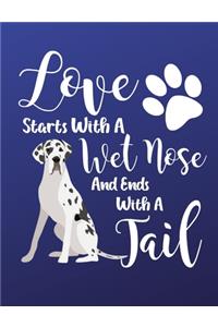 Love Starts With A Wet Nose And Ends With A Tail