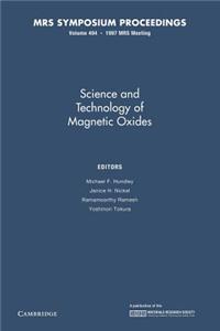 Science and Technology of Magnetic Oxides: Volume 494