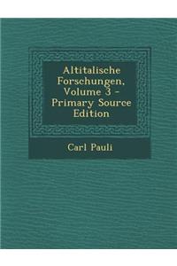 Altitalische Forschungen, Volume 3