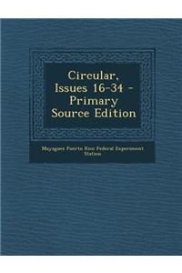 Circular, Issues 16-34 - Primary Source Edition