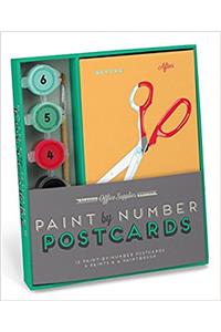 Knock Knock Office Supplies Paint by Number Postcards Kit