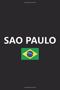 Sao Paulo: Brazil Brazilian Flag Country Notebook Journal Lined Wide Ruled Paper Stylish Diary Vacation Travel Planner 6x9 Inches 120 Pages Gift