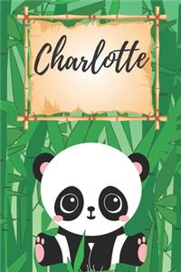 personalisiertes Notizbuch Panda / Malbuch / Kritzelbuch / Tagebuch / Journal / Notizheft / DIN A5 / Geschenke Charlotte