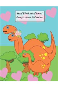 Half Blank Half Lined Composition Notebook