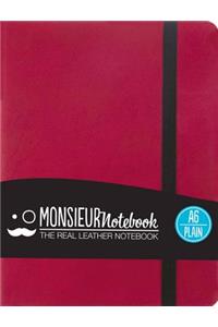 Monsieur Notebook Leather Journal - Pink Plain Small A6