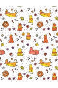 My Big Fat Journal Notebook For Cat Lovers Funny Flying Cats Pattern 1