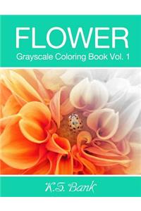 Flower Grayscale Coloring Book Vol. 1