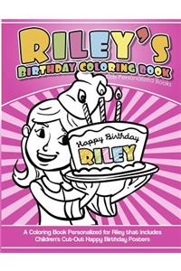 Riley's Birthday Coloring Book Kids Personalized Books