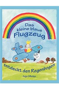 Das kleine blaue Flugzeug entdeckt den Regenbogen