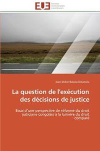 La Question de l'Exécution Des Décisions de Justice