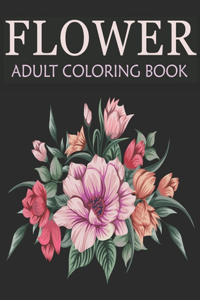Flower adult coloring book