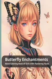 Butterfly Enchantments Adult Coloring Book of Girls with Fluttering Faces