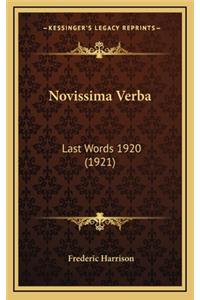 Novissima Verba