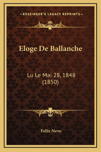 Eloge De Ballanche