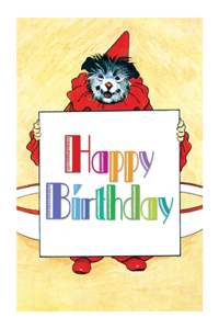 Circus Dog with Sign - Birthday Greeting Card