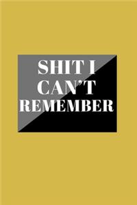 Shit I Can't Remember