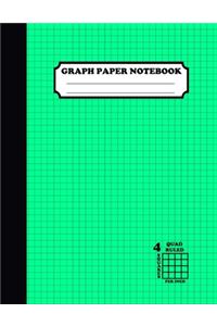 Graph Paper Notebook. Quad Ruled-4 Squares Per Inch: Grid Notebook/Graph Paper Composition/Grid Paper Journal 8.5x11 in. Green