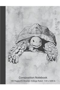 Composition Notebook: 140 Pages (70 Sheets); Sulcata Tortoise Writing Journal; College Ruled; 7.44 X 9.69