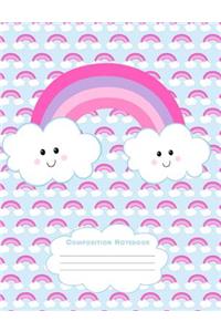 Happy Cloud Rainbow Composition Notebook