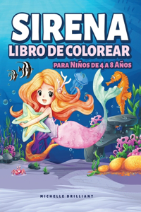 Sirena Libro de Colorear para Niños de 4 a 8 Años
