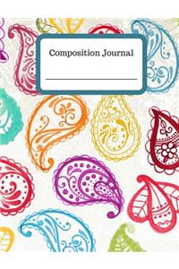 Composition Journal Paisley Pattern - College Ruled - 100 Pages