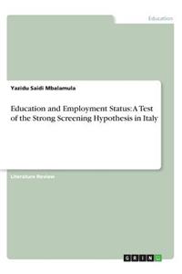 Education and Employment Status