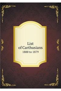 List of Carthusians 1800 to 1879