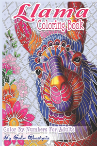 Llama Coloring Book - Color By Numbers For Adults