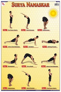 Teachingnest Surya Namaskar Chart | Laminated 33X48 Cm (13X19 Inch) | Wall Sticking