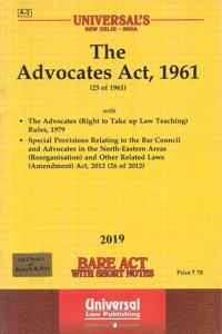 The Advocates Act, 1961- Bare Act With Short Notes [2020 Edn]