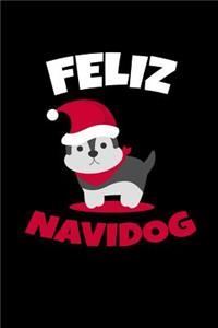 Feliz Navidog: 6x9 Blank lined Journal for Santa Claus, Christmas Bee Notebook 120 Pages Perfect for writing, Taking Notes for premilary school, high school, colle